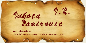 Vukota Momirović vizit kartica